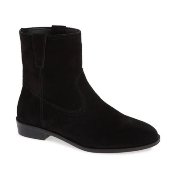 Rebecca Minkoff Black Suede Western Style Pull On Chasidy Low-Heel Booties EUC 9 - Picture 3 of 11